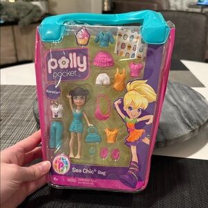 Polly Pocket Sea Chic Bag Playset Kerstie- Teal and Pink NIB